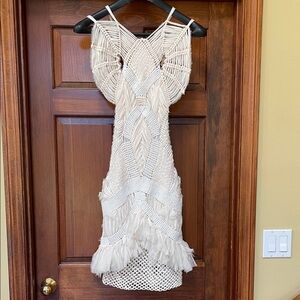 Ohne Titel Cream Macramé Mini Dress
